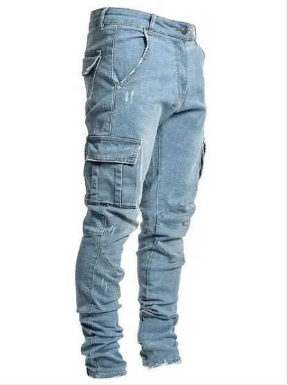 Urban Comfort Multi-Pocket Cargo Jeans