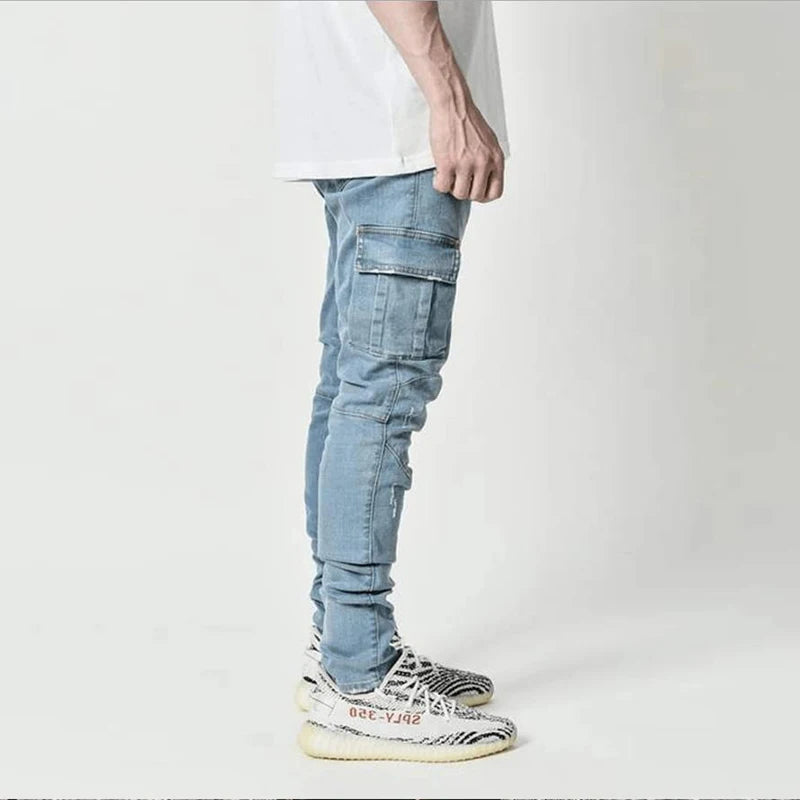 Urban Comfort Multi-Pocket Cargo Jeans